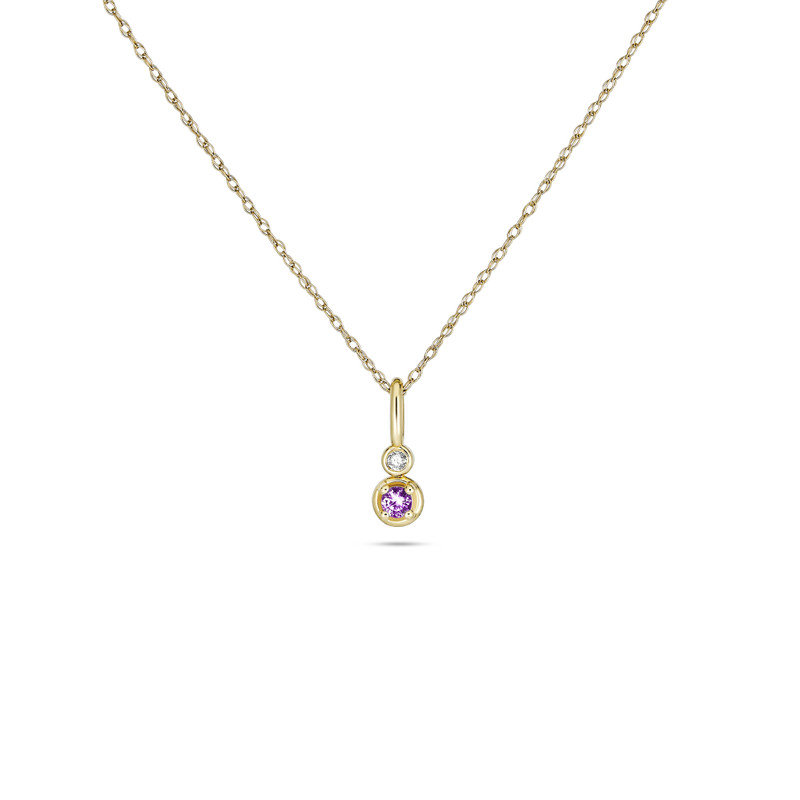 Birthstone Diamond Bonbon Necklace 7