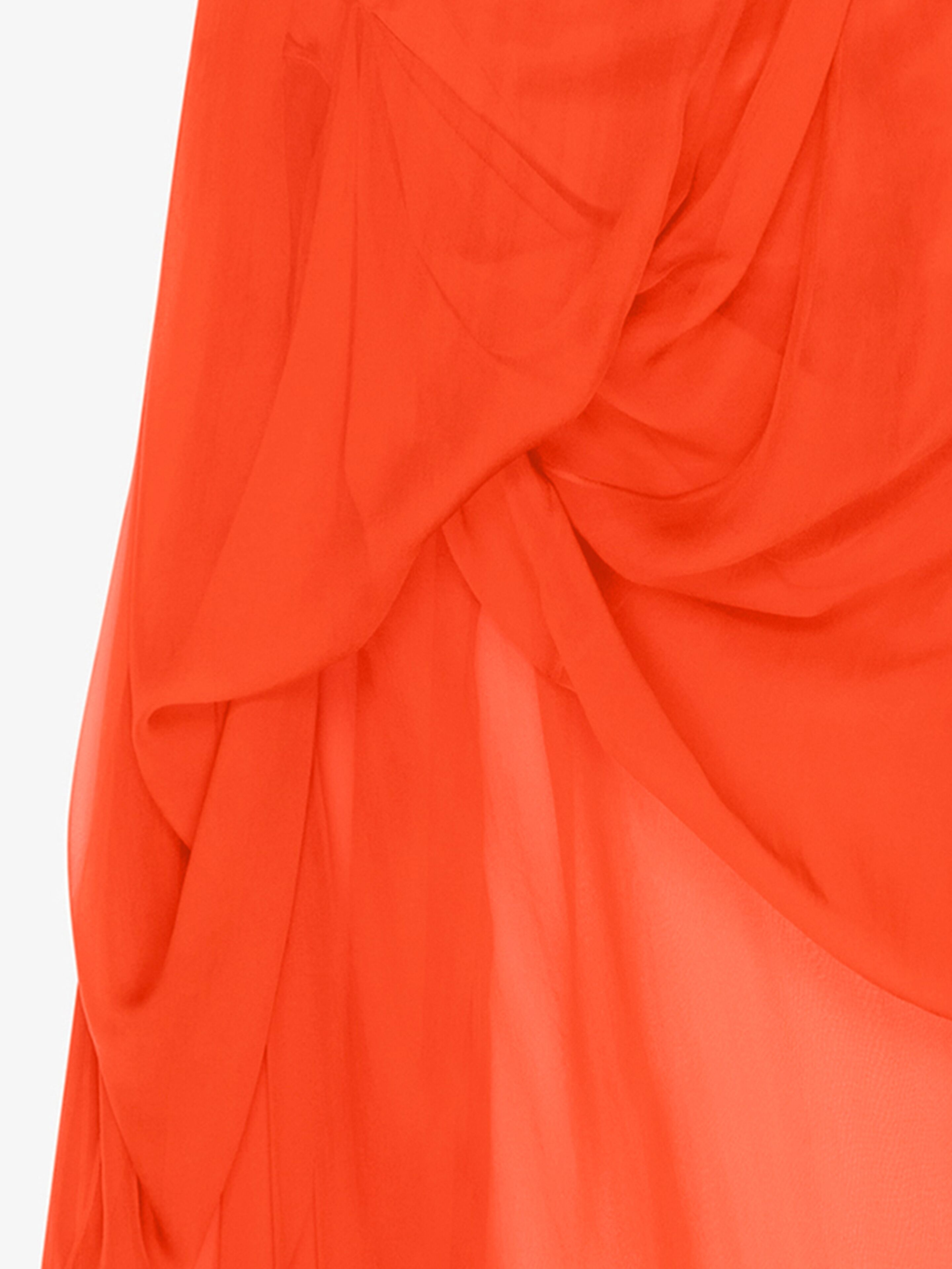 DRAPED STRAPLESS DRESS IN SILK CHIFFON - 4