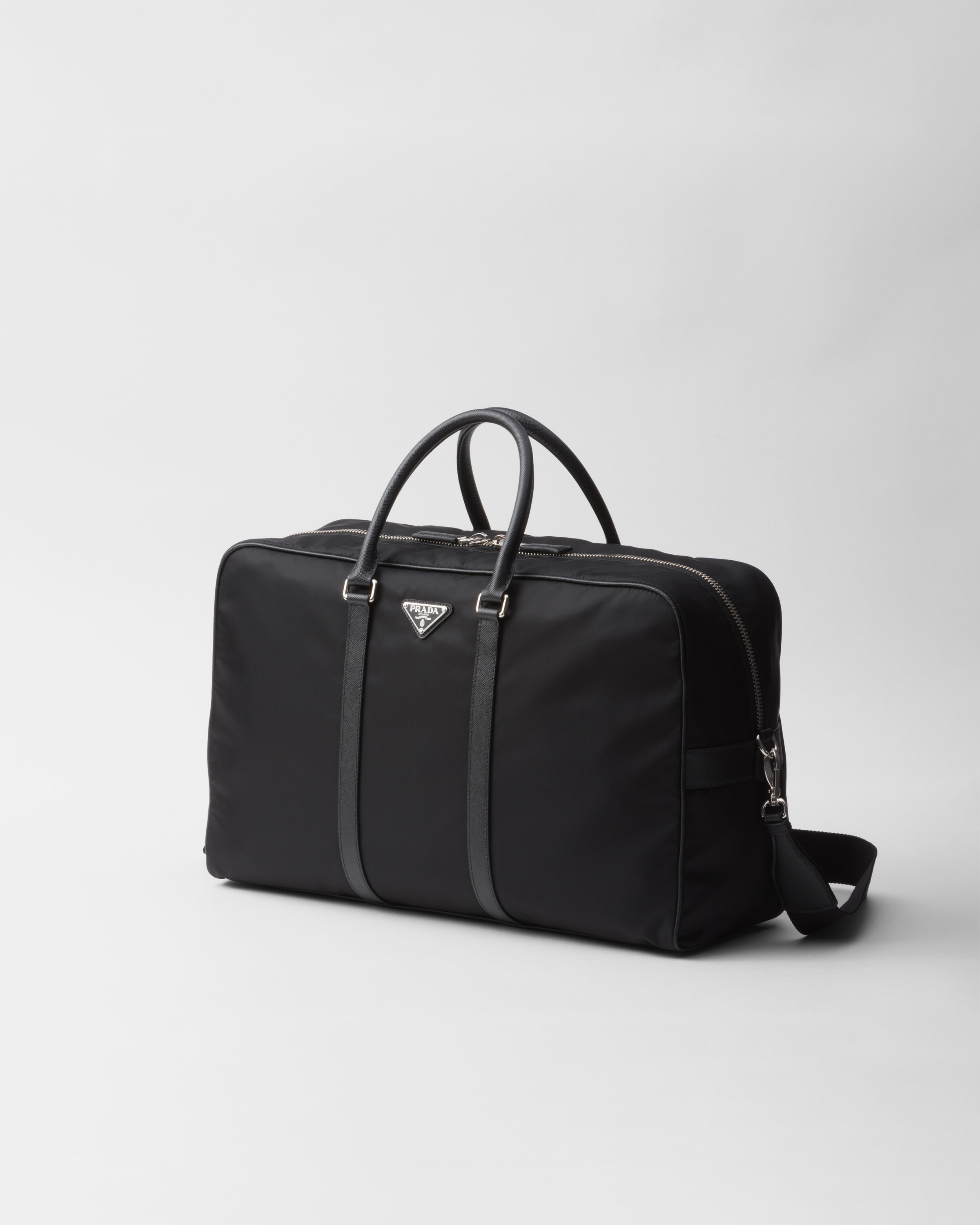 Re-Nylon and Saffiano leather duffel bag - 2