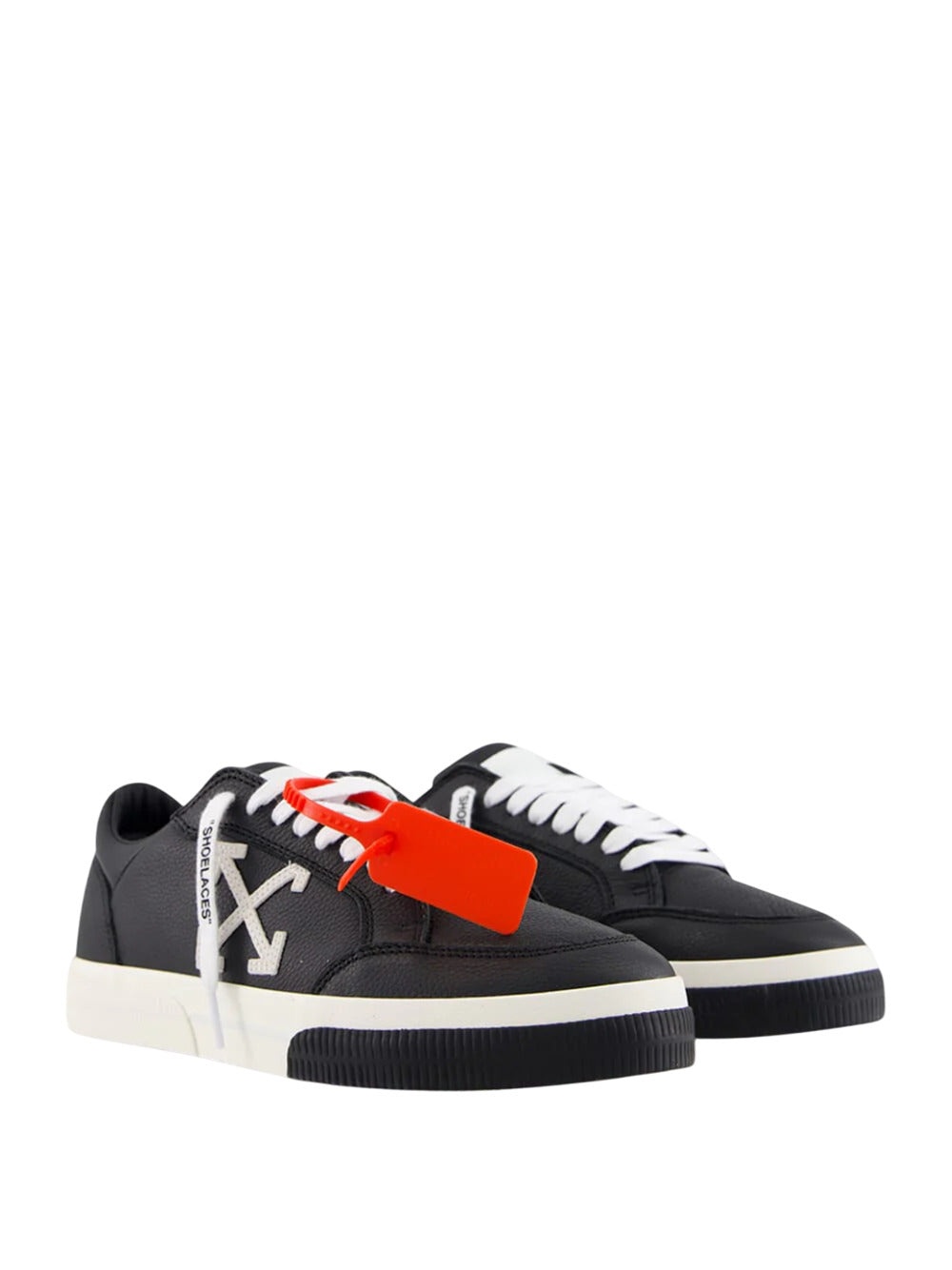 Off White Men New Black Vulcanized Low Sneakers - 3