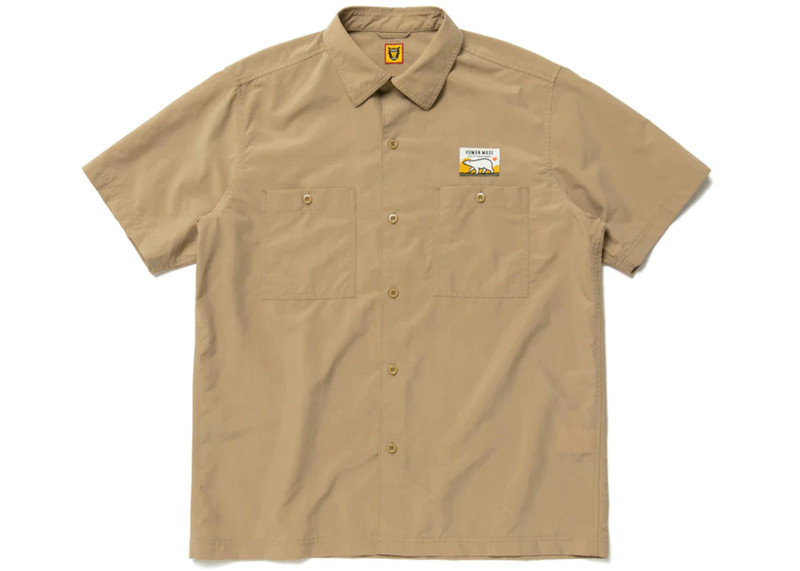 Human Made Polar Bear Camp Shirt Beige - 1