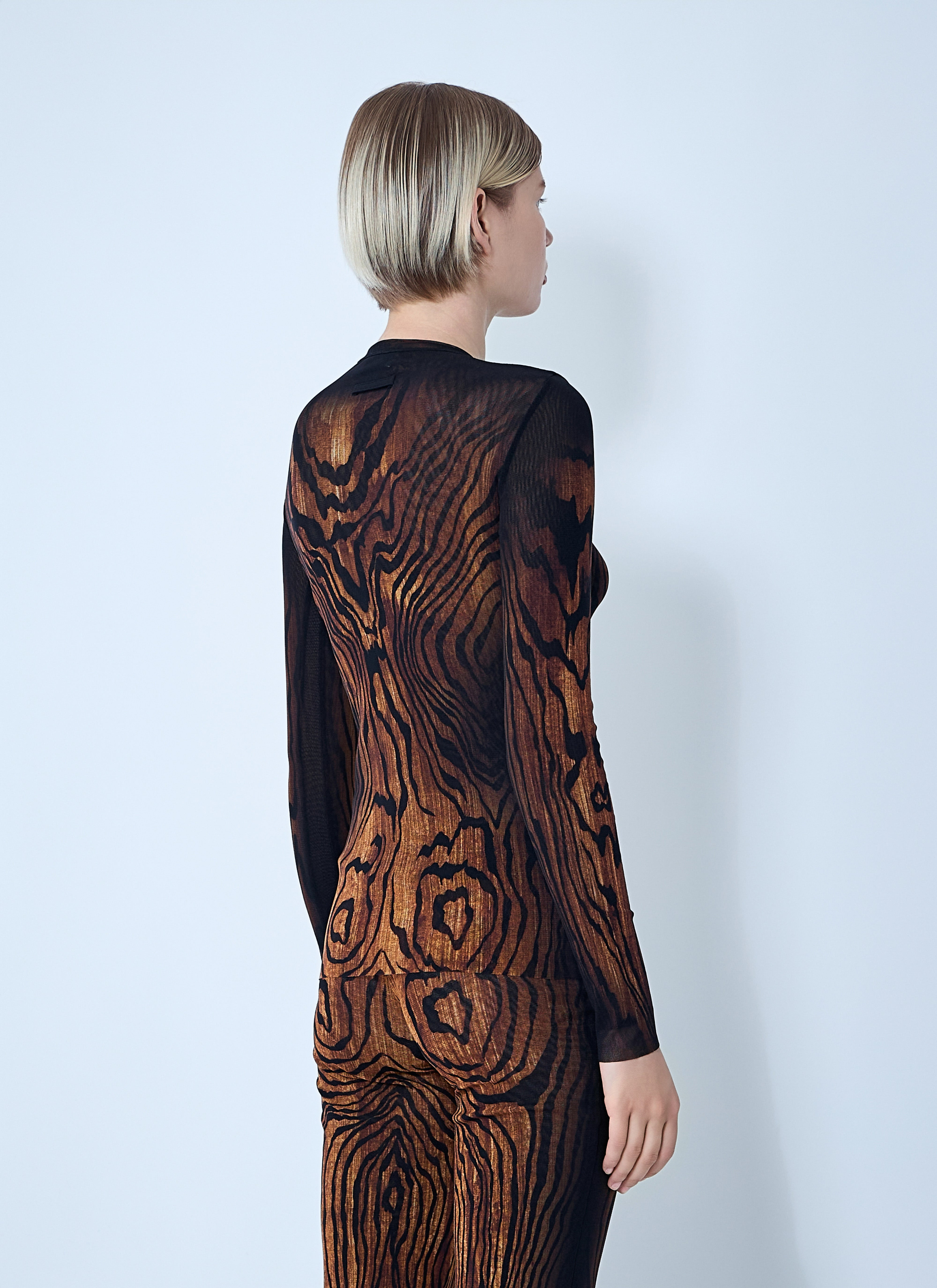 Jean Paul Gaultier Women Wood Mesh Top - 4