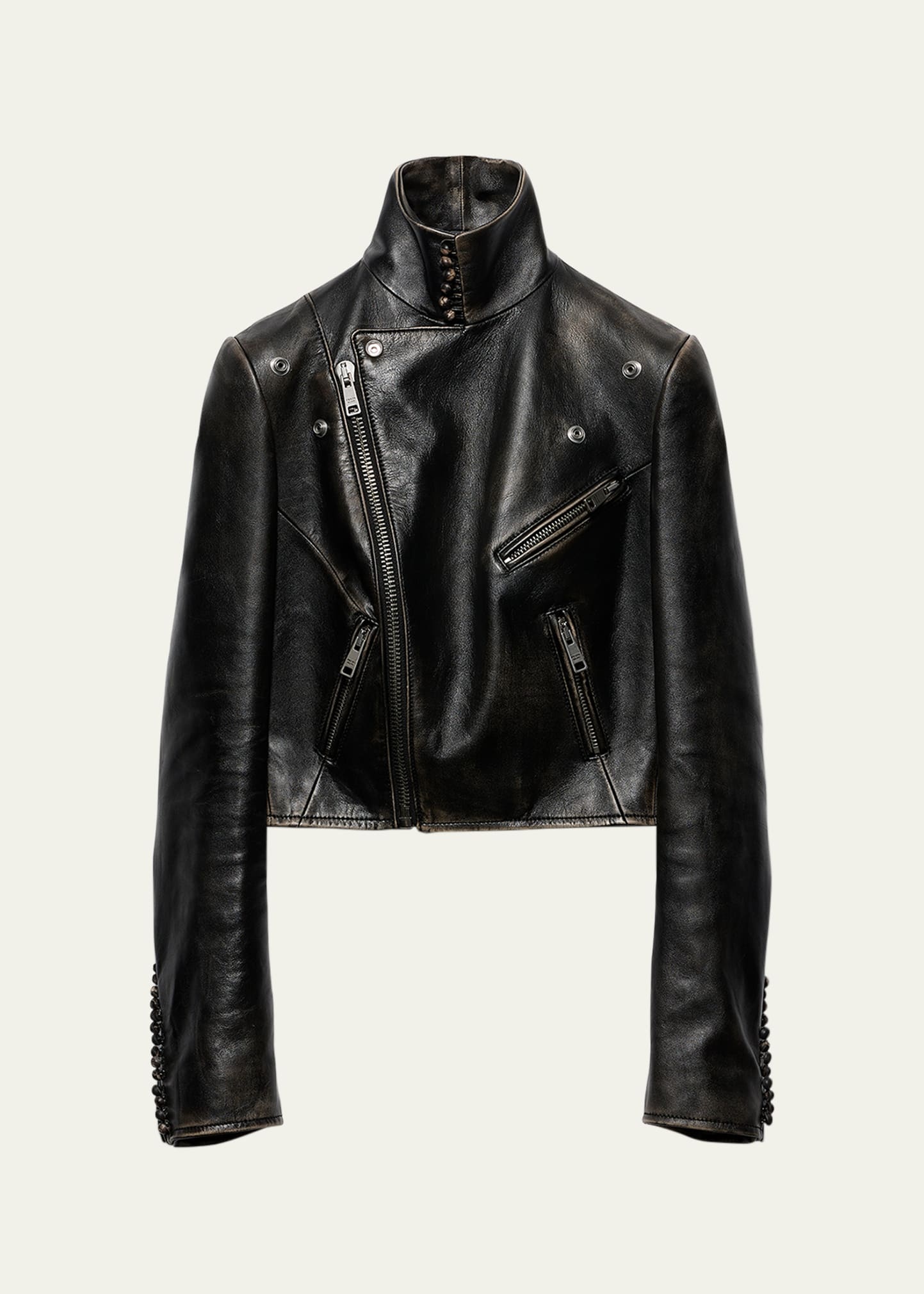 Vintage Leather Biker Jacket - 1