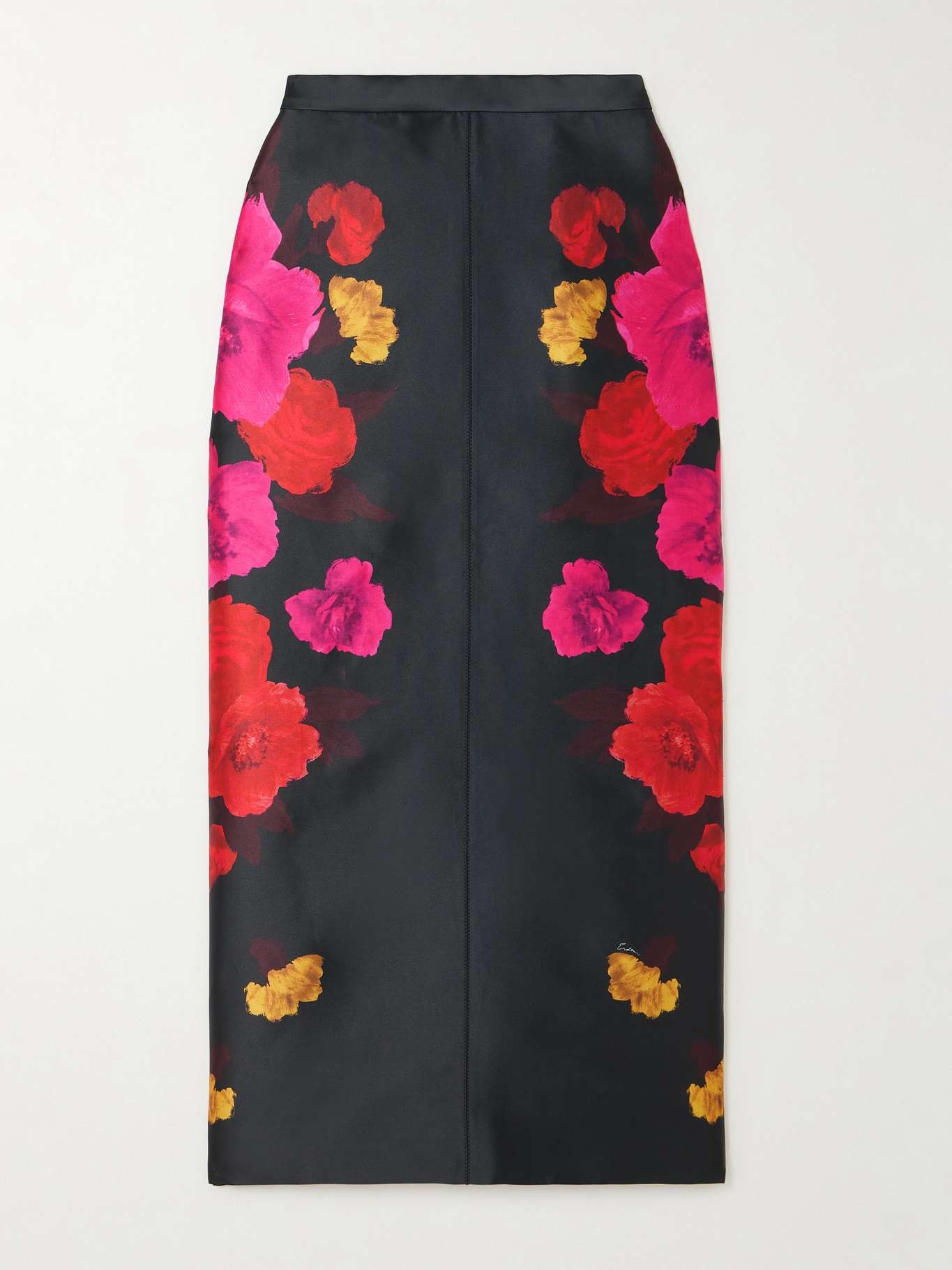 Floral-print cotton-blend midi skirt - 1