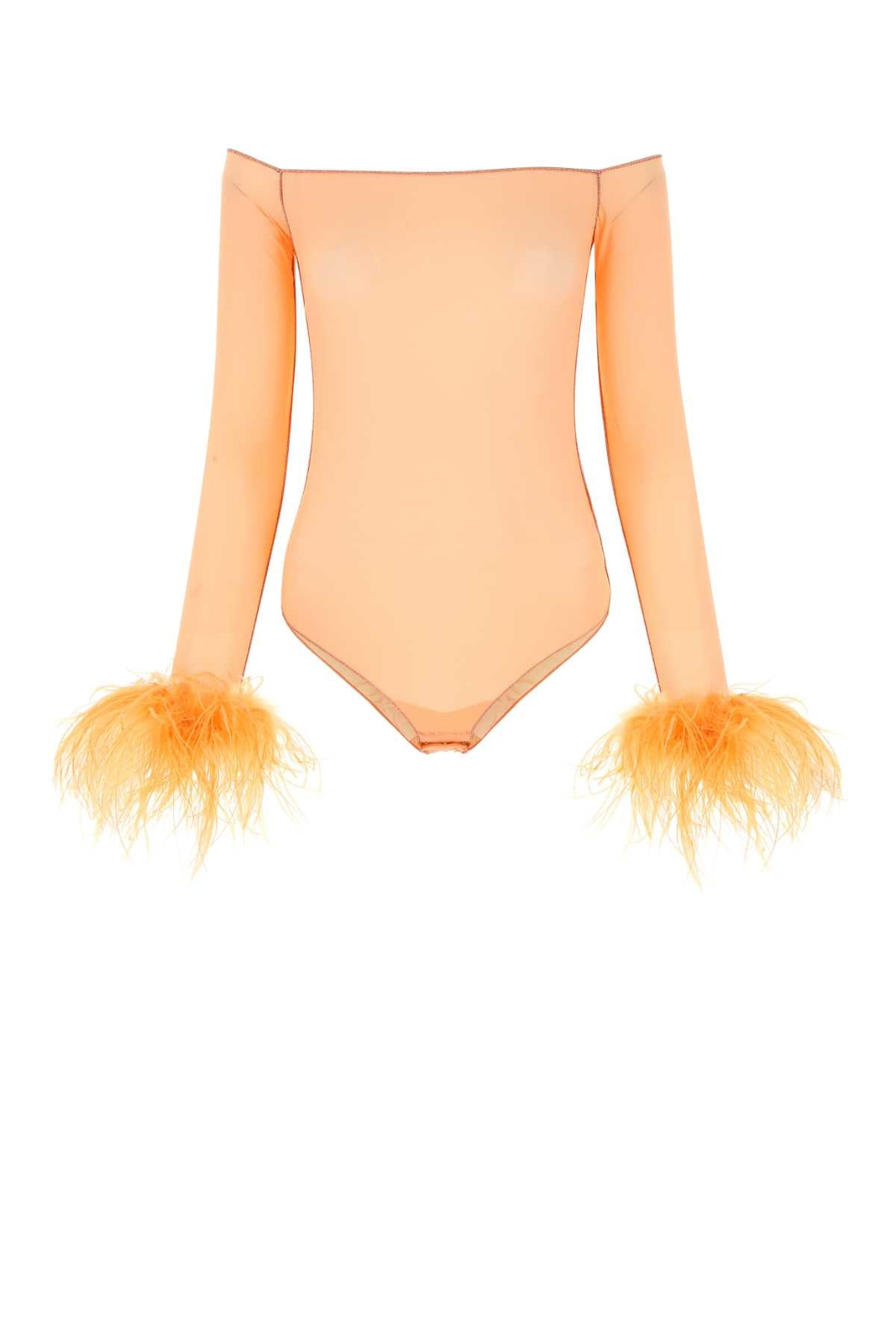 Oseree Women Peach Mesh Bodysuit - 1