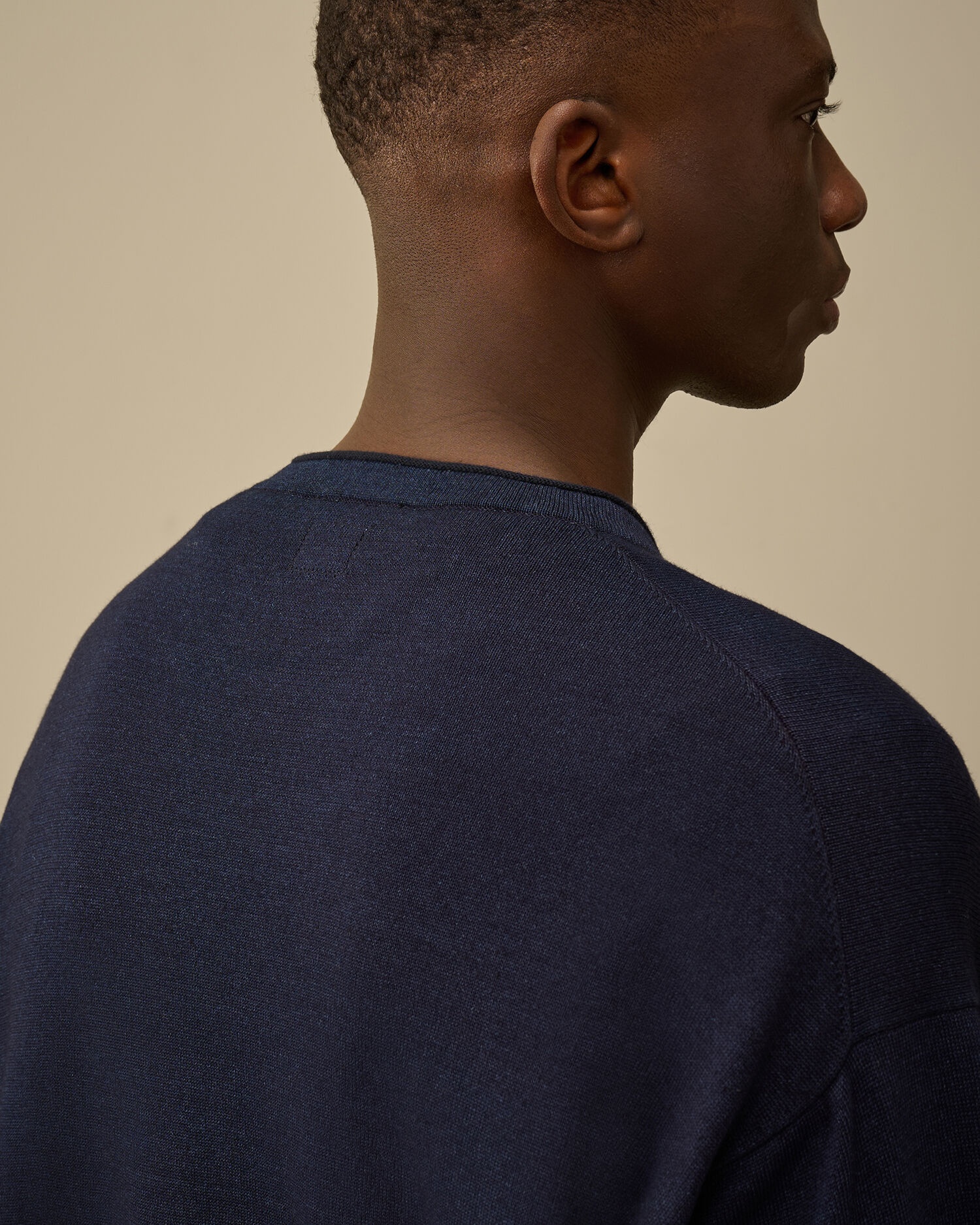 C.P. Company Indigo Cotton Vanisè Crewneck Knit | REVERSIBLE