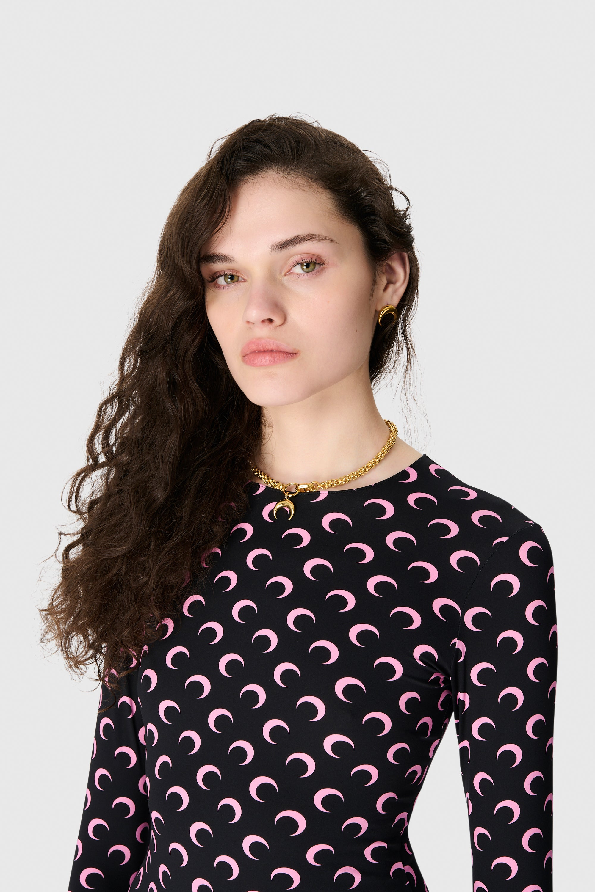 Moon Printed Jersey Ls Crewneck Top - 3