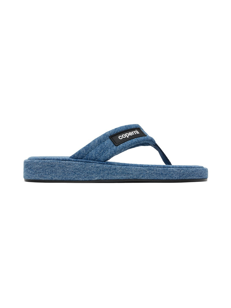 Blue Denim Branded Flip Flops 1