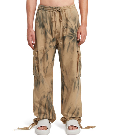 MSGM Ripstop cotton cargo pants with tie-dye treatment outlook