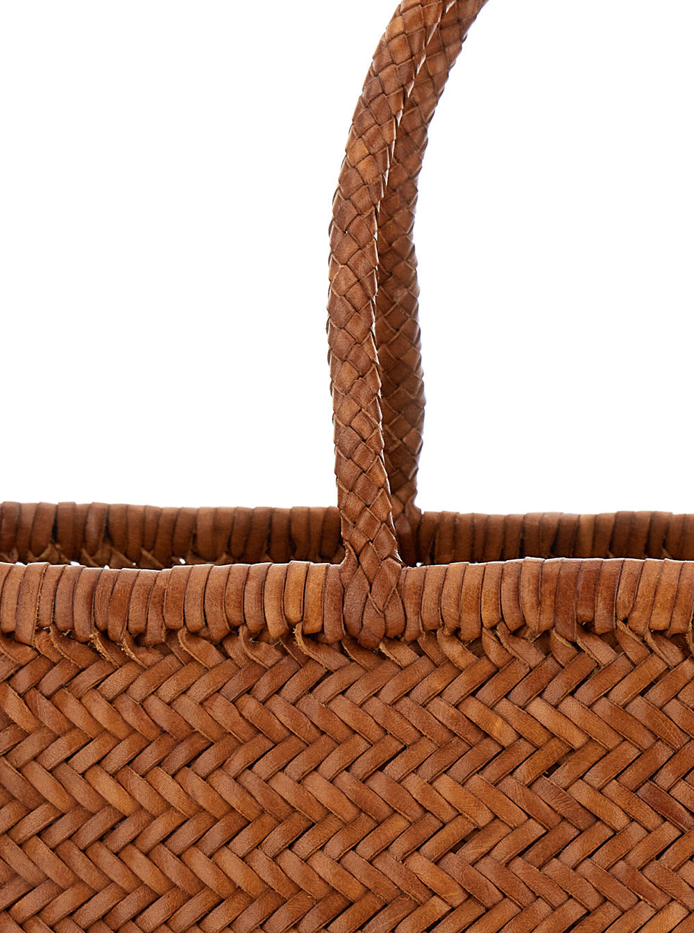 Dragon Diffusion Women 'Bamboo Triple Jump' Light Brown Tote Bag In Woven Leather Woman - 5