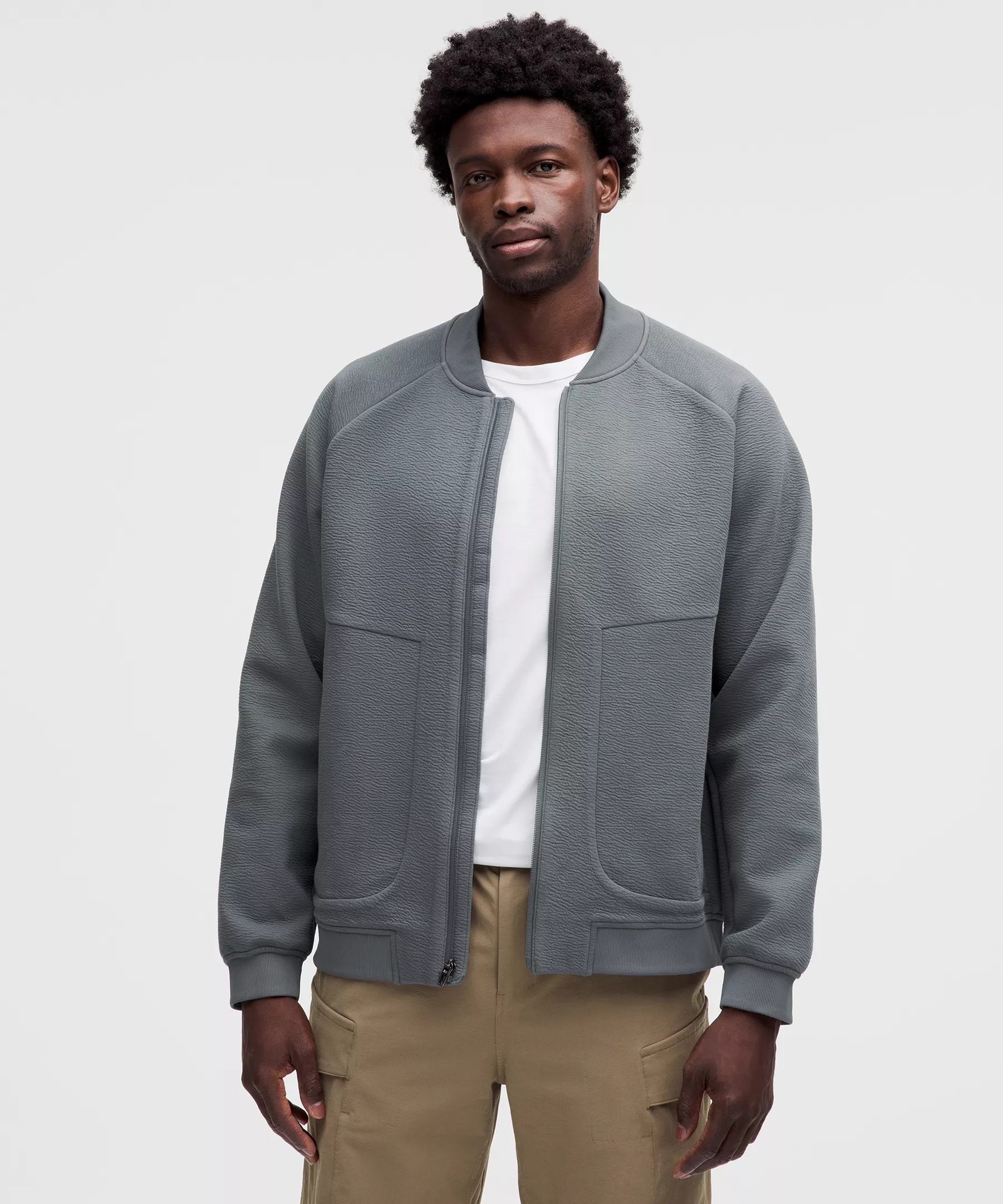 Textured Spacer Bomber Jacket - 1