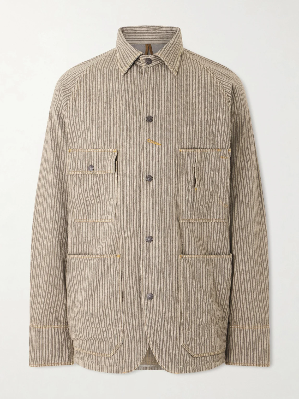Pinstriped Cotton-Blend Twill Jacket - 1