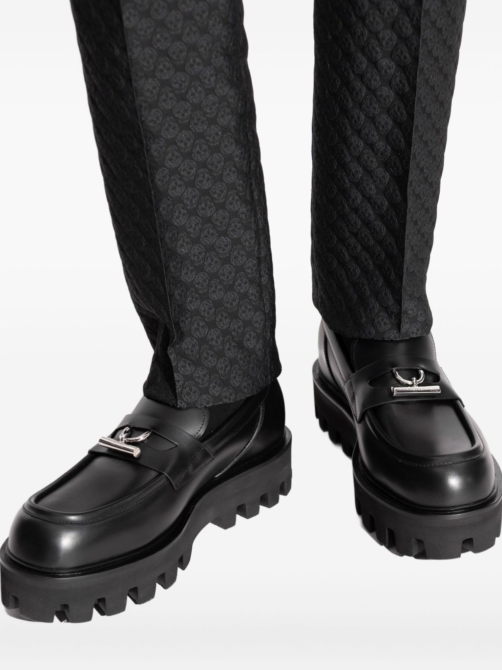 leather platform loafers - 5