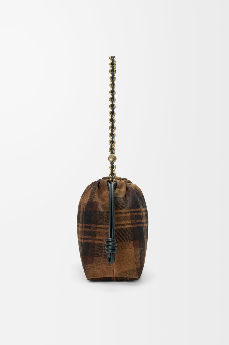 Medium Flamenco purse in tartan suede 4
