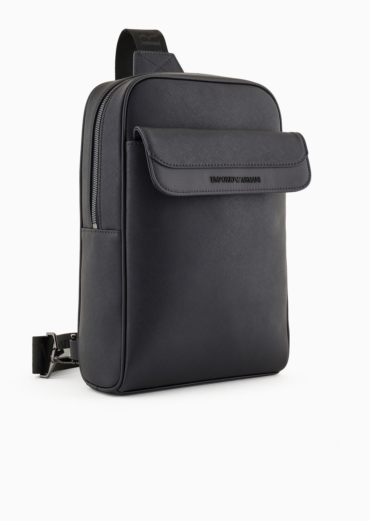 ASV regenerated Saffiano and recycled nylon one-shoulder backpack - 2