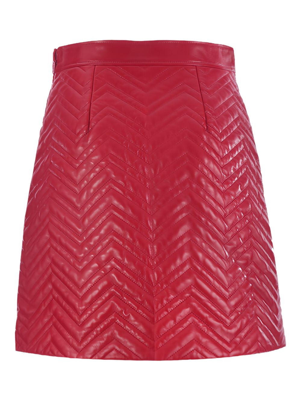 quilted GG-detail leather mini skirt - 1