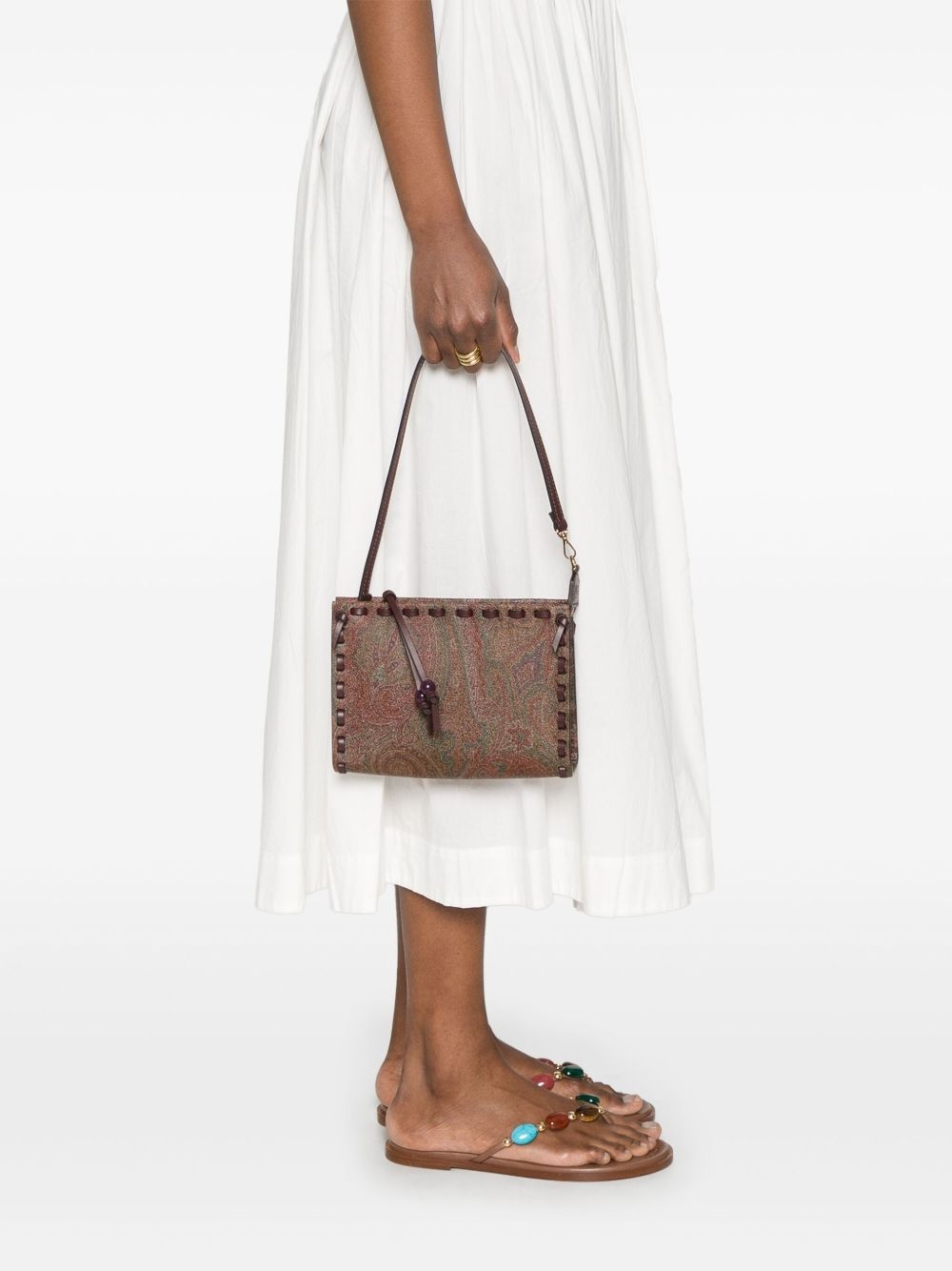 paisley-jacquard clutch bag - 2