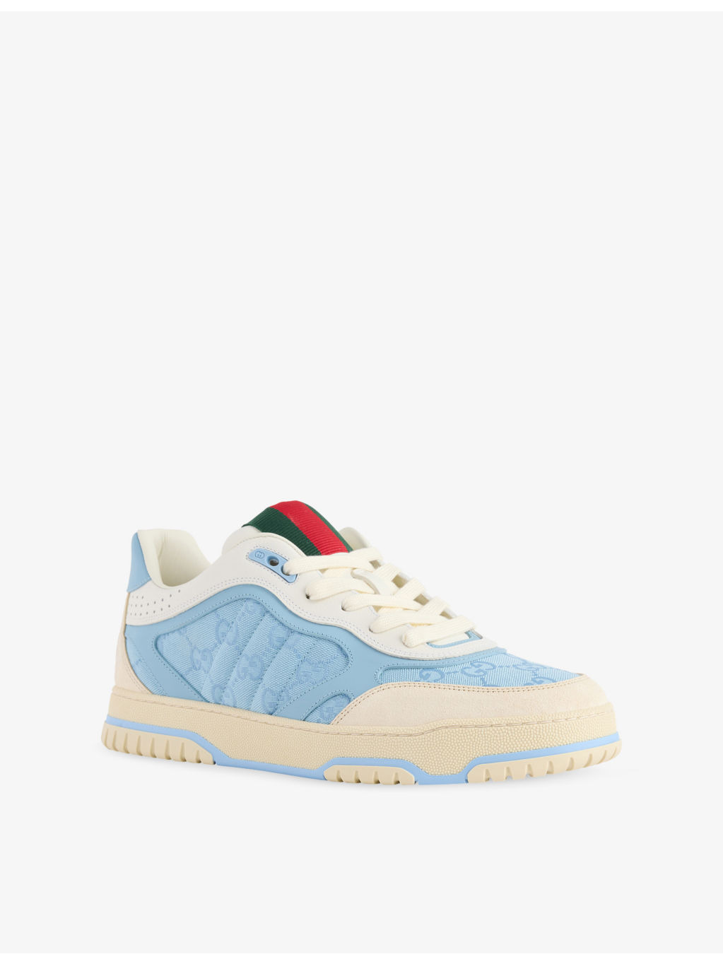 Re-Web GG Canvas and Leather Low-Top Trainers - 3