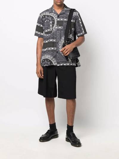 sacai geometric-print short-sleeved shirt outlook