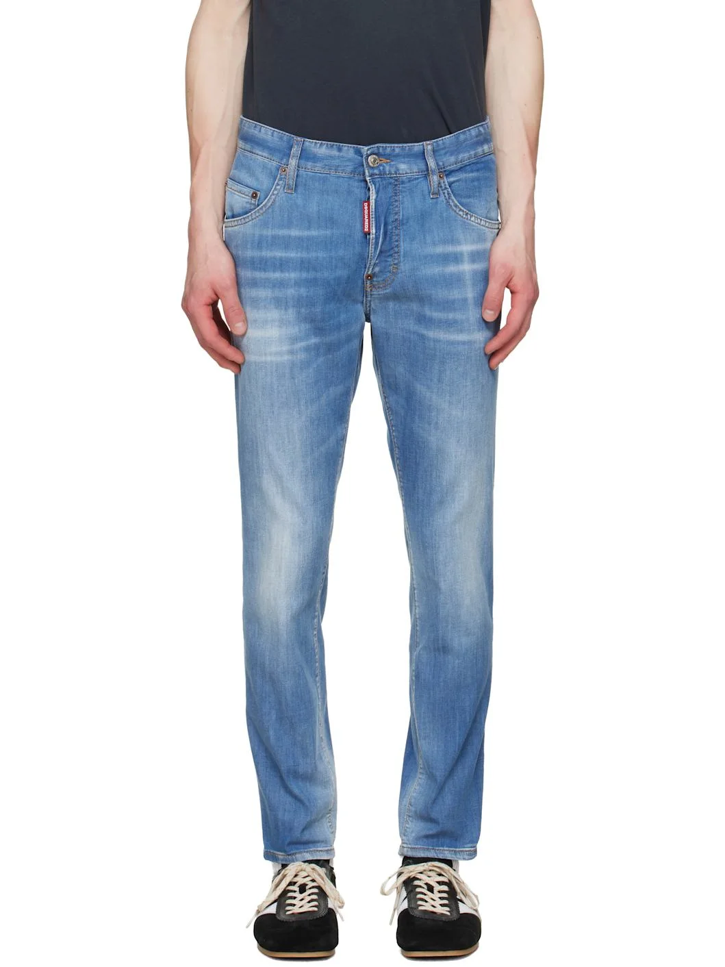 Blue Light Wash Skater Jeans - 1