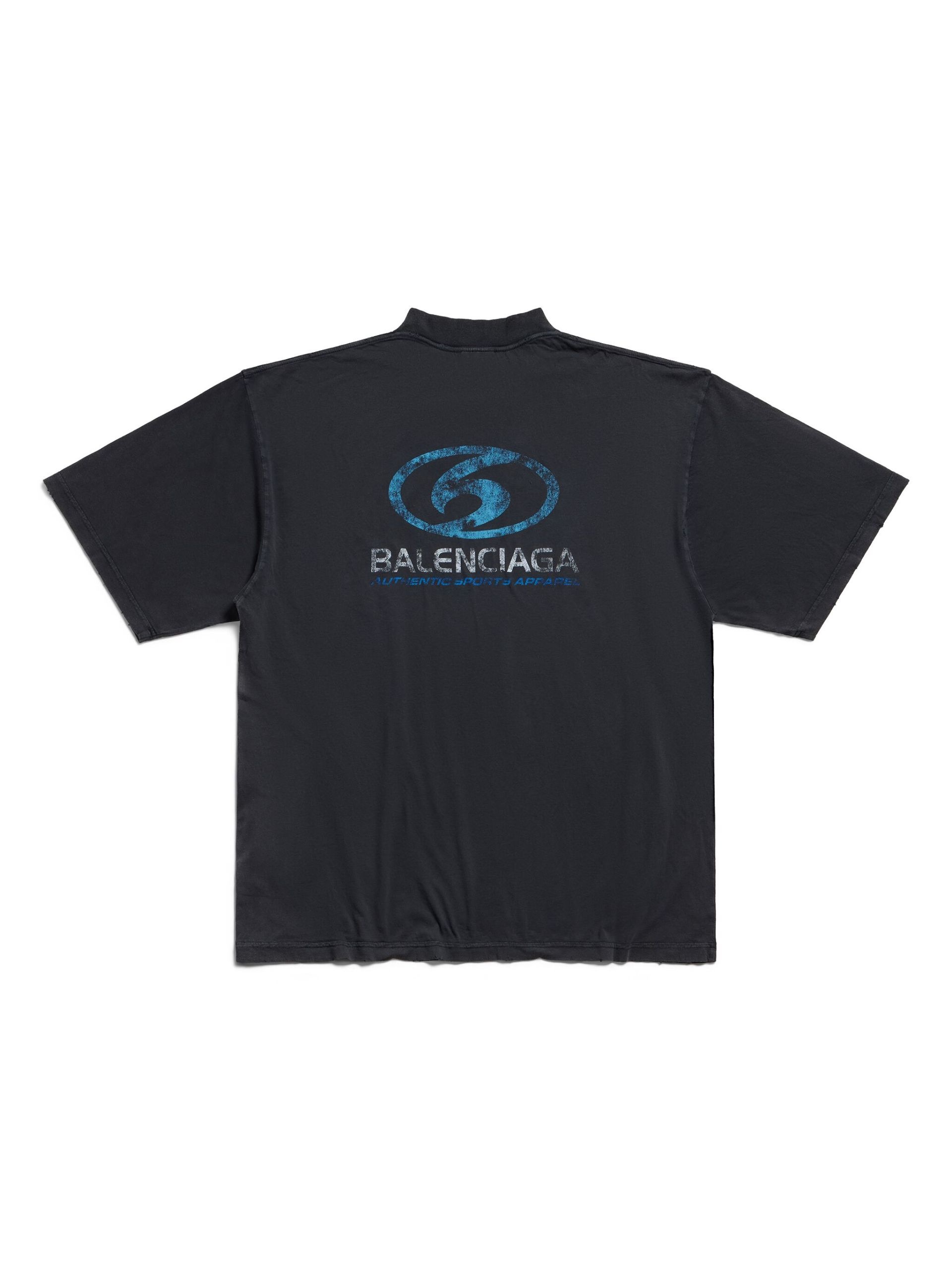 Balenciaga バレンシアガ / Surf Logo Tee Balenciaga Men's Surf Logo T-Shirt in Faded Black/Blue