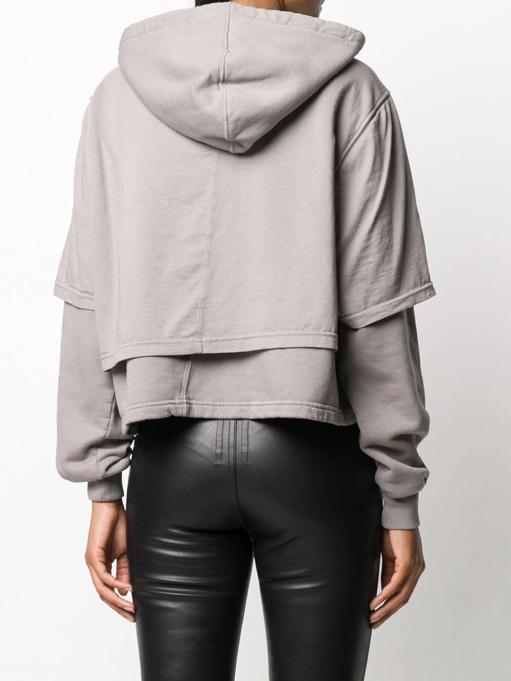 layered hooded sweatshirt  - 4