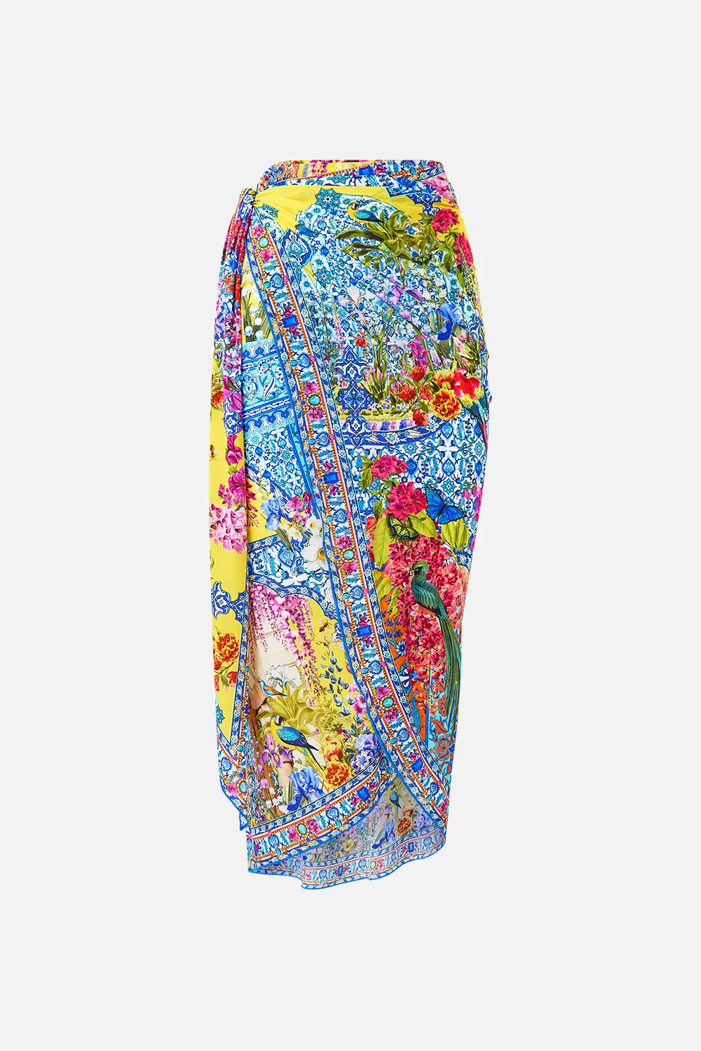 EYELET WRAP MAXI SARONG WITH TIE WAIST - 1