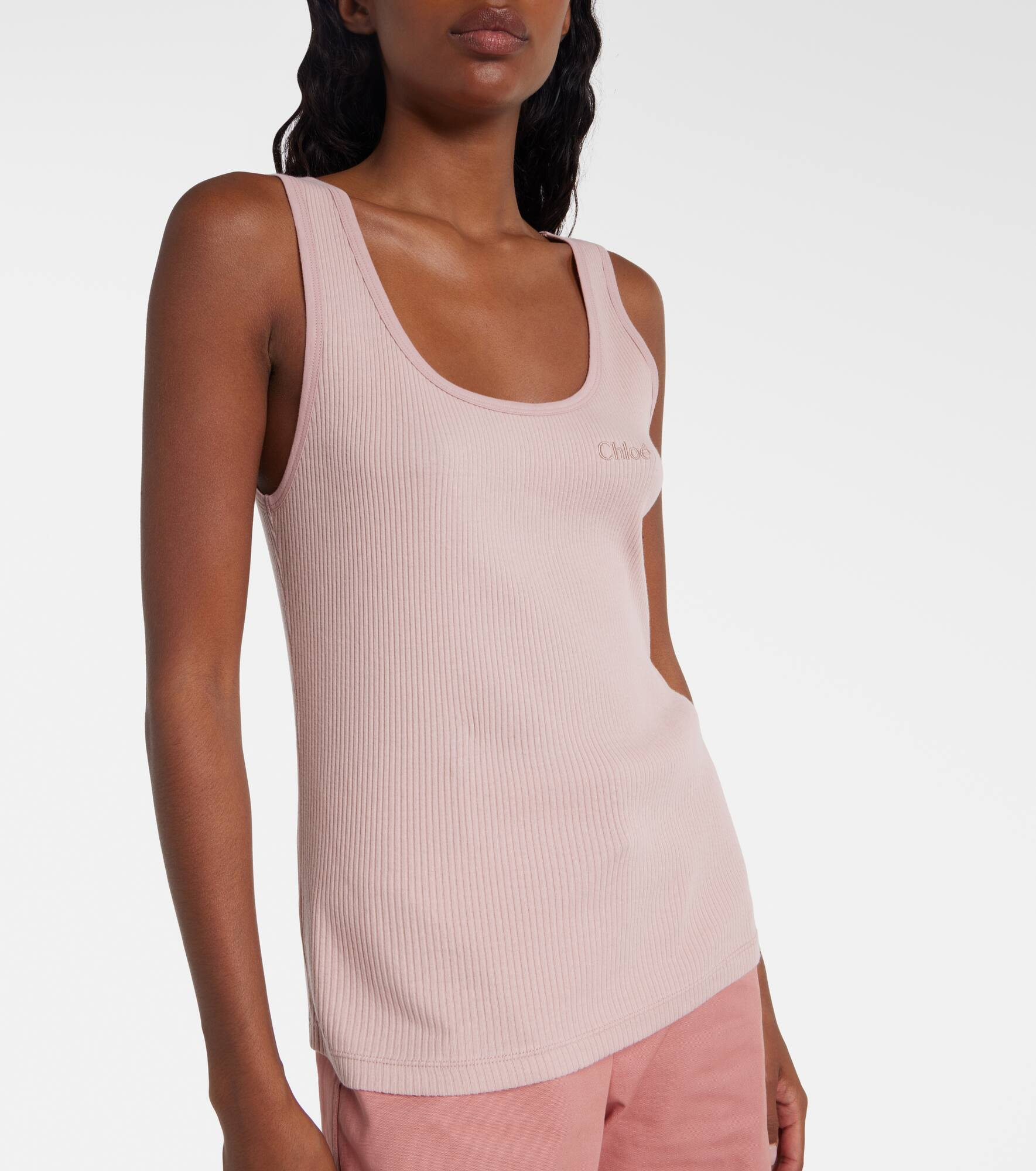 Logo ribbed-knit cotton jersey tank top - 5