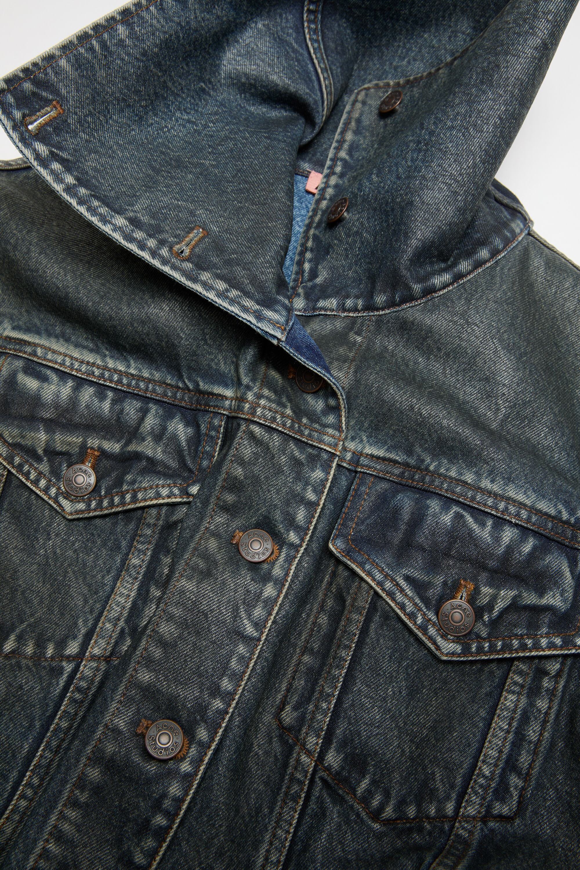 Coated denim jacket - Black/mid blue - 7