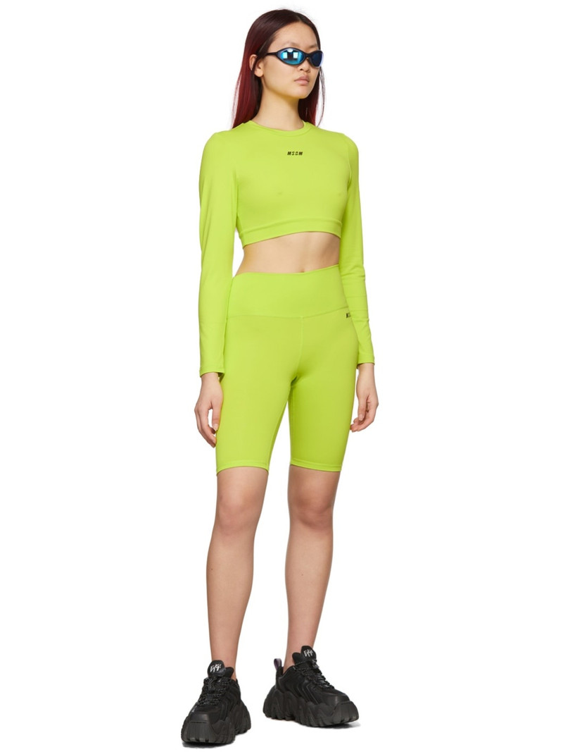 MSGM Green Micro Logo Sport Top outlook