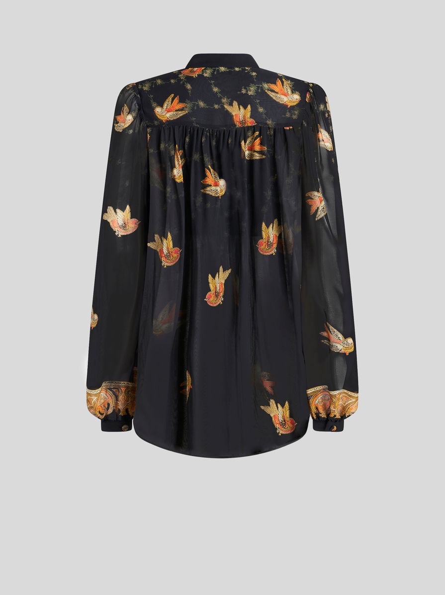 GEORGETTE TOP WITH BIRD PRINT - 6