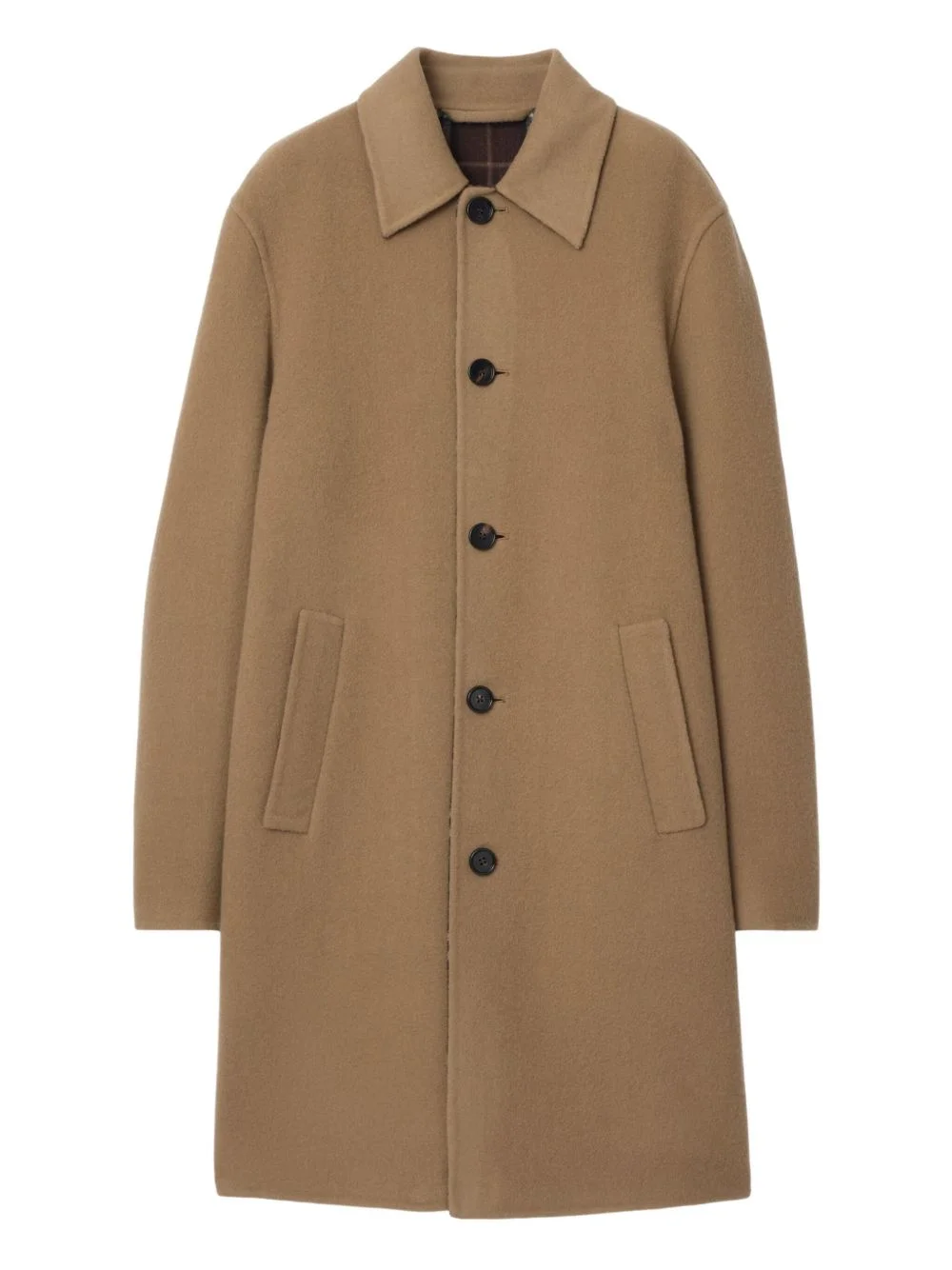wool single-breasted coat - 1