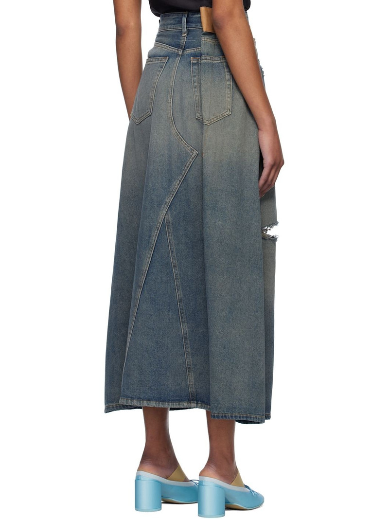 Blue Darting Denim Midi Skirt 3