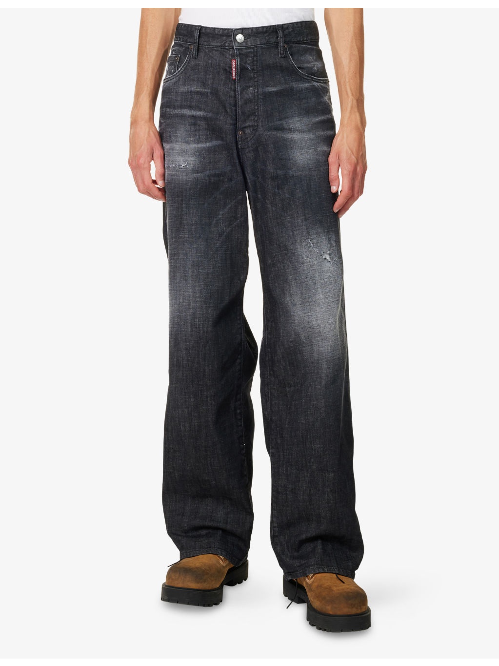 Brand-Patch Wide-leg Loose-Fit Denim Jeans - 3
