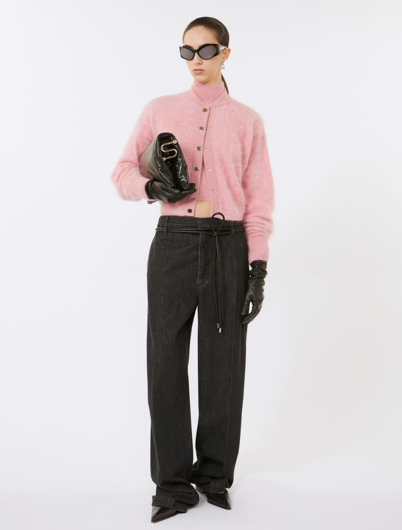 Sportmax Boxy-fit cashmere bomber jacket - PINK outlook