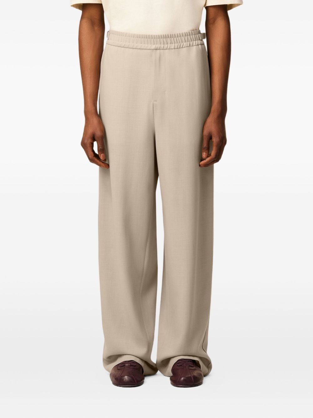 elasticated wool trousers - 4
