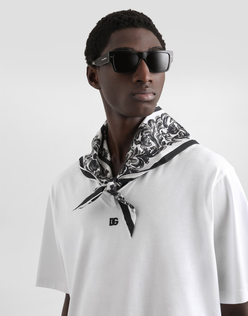 Scarf detail cotton t-shirt 4