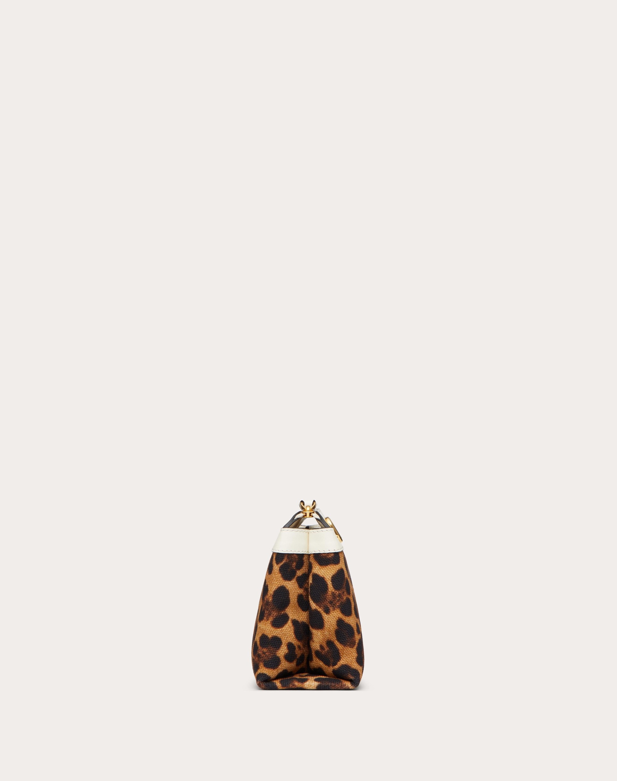 VALENTINO GARAVANI ESCAPE CLUTCH BAG IN CANVAS WITH ANIMALIER PRINT - 5