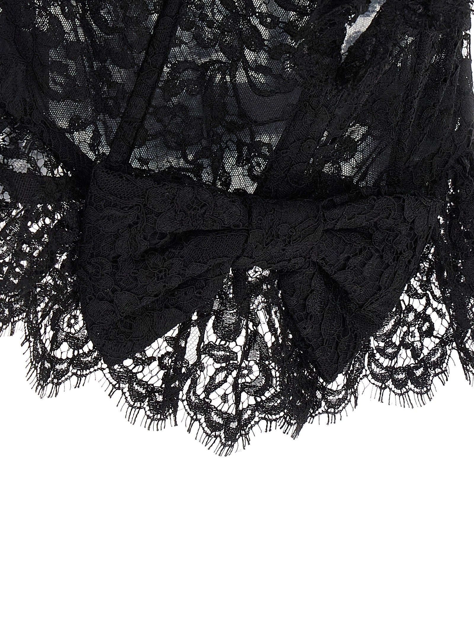 Lace Bow Bustier Top Tops Black - 4