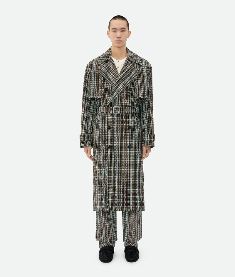 Cotton Check Trench Coat 1