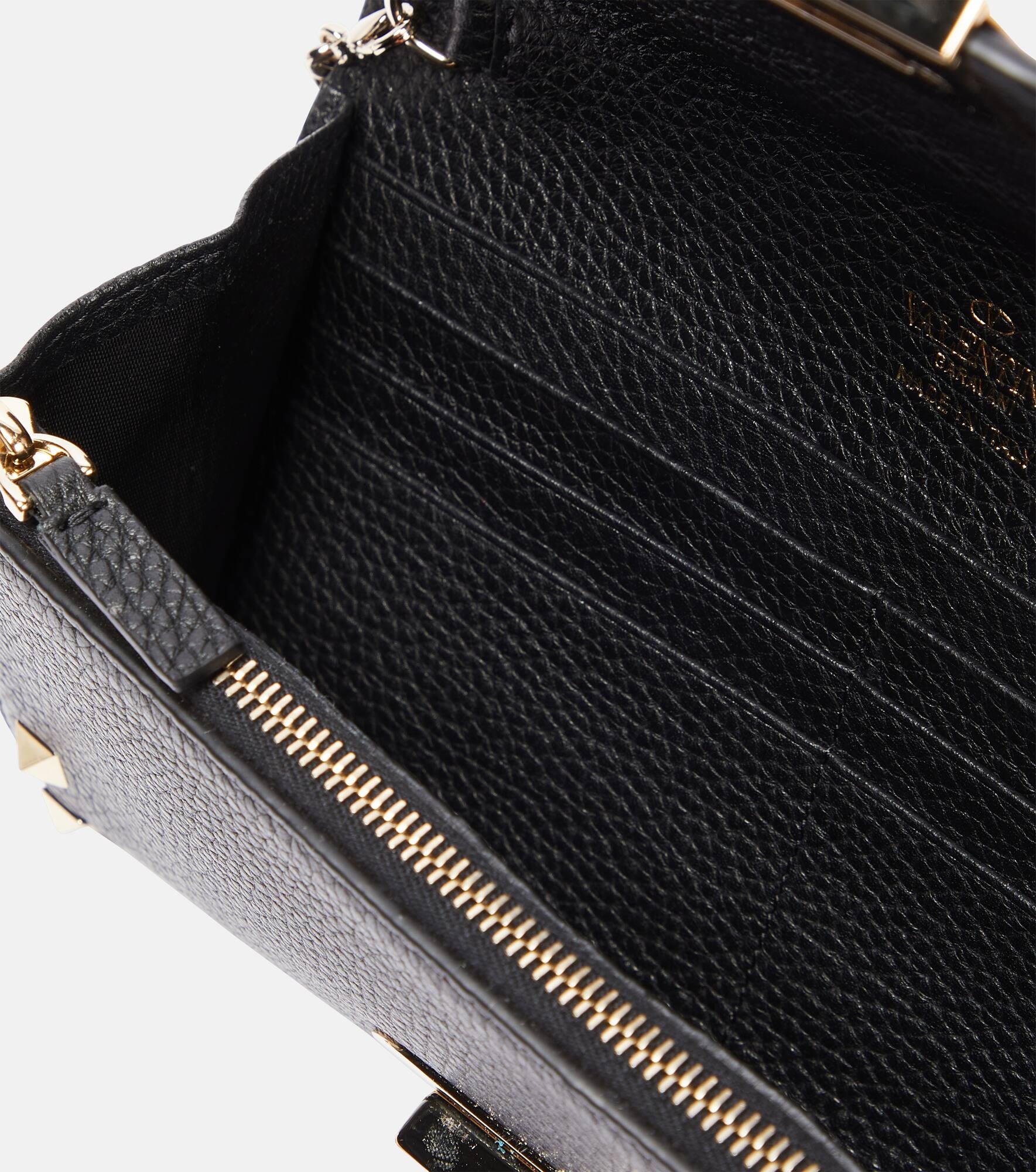 Rockstud Mini leather wallet on chain - 3