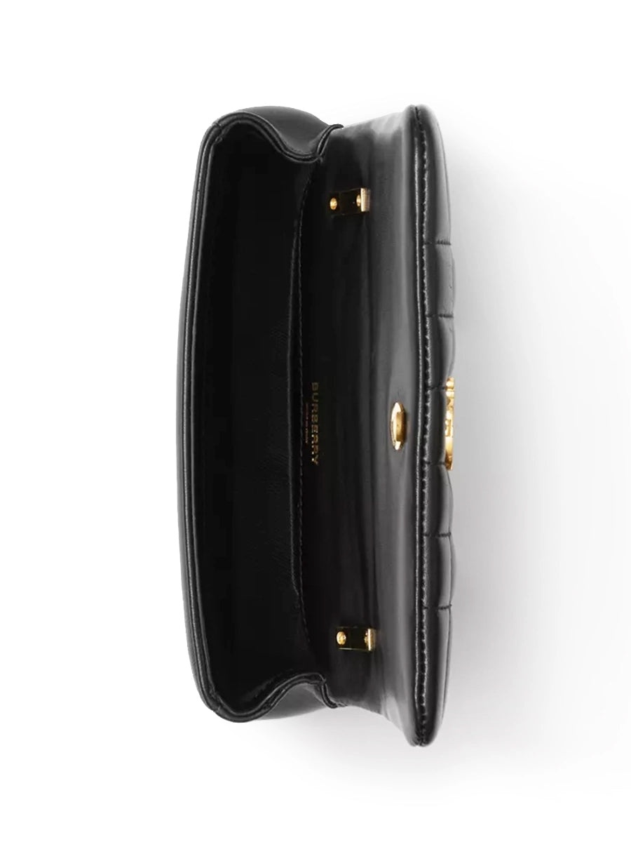Quilted Leather Mini Lola Bag in Black - 4