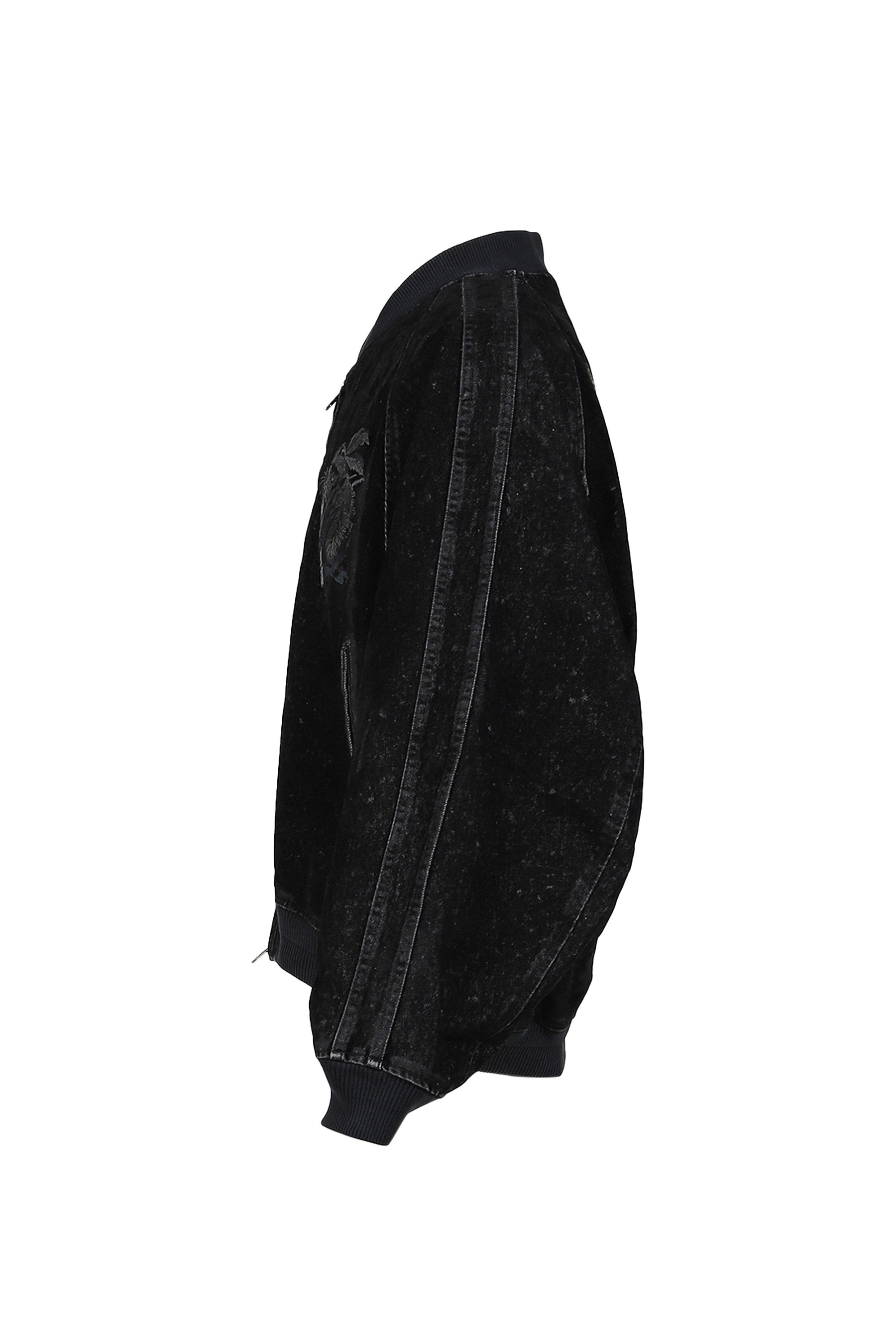 FLOCKED DEINM SOUVENIR JACKET / BLK - 7