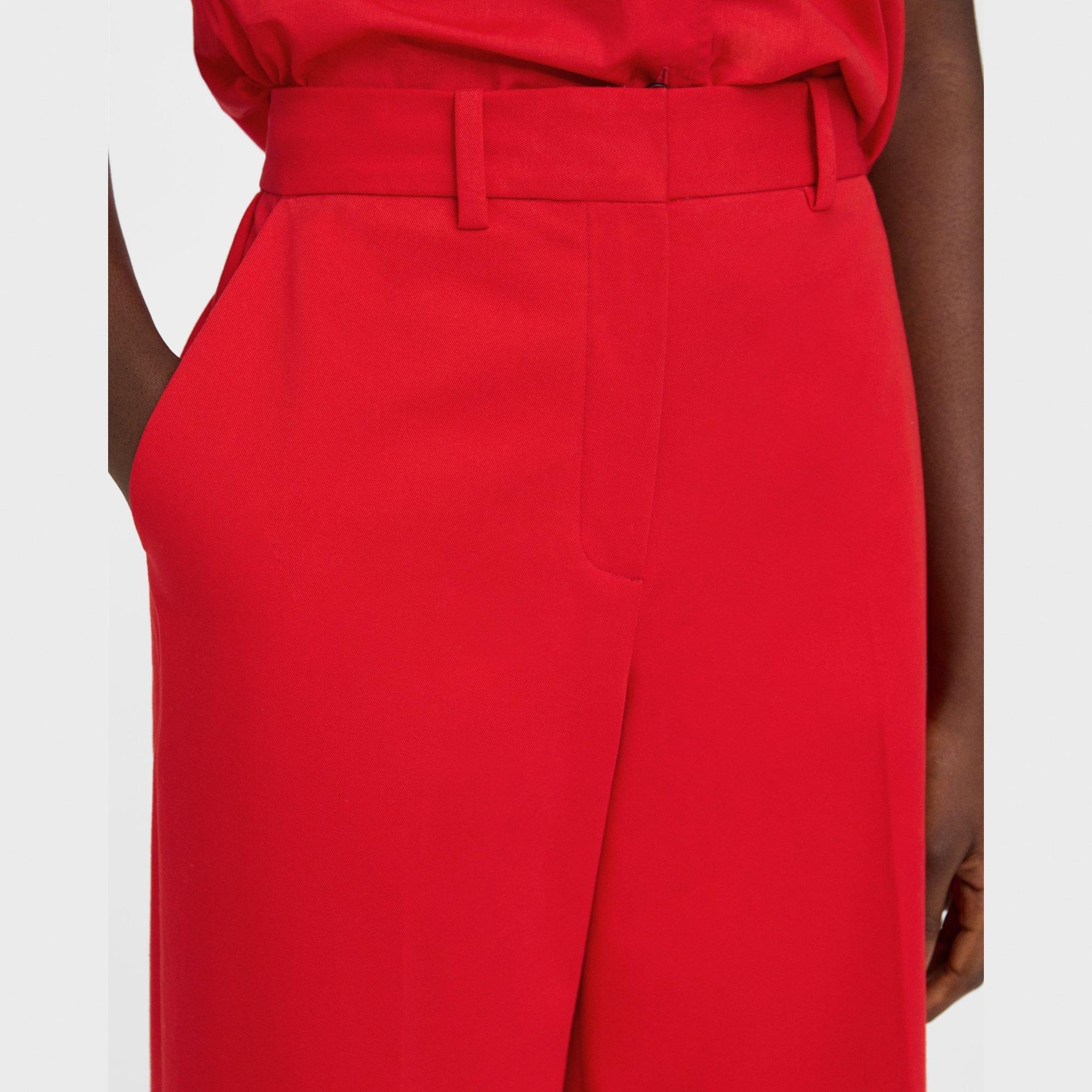 High-Waist Wide-Leg Pant in Stretch Cotton Twill - 4