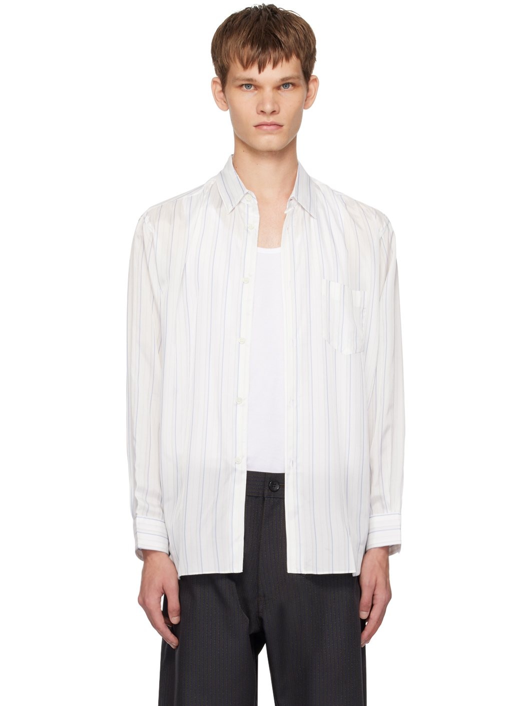 White Striped Shirt - 1