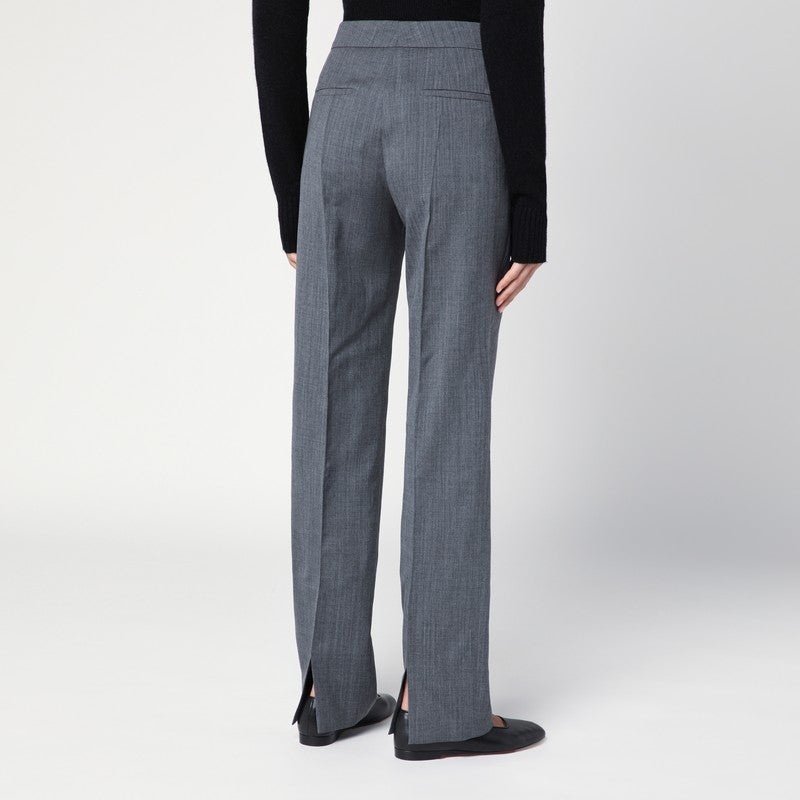 GREY WOOL TROUSERS - 2