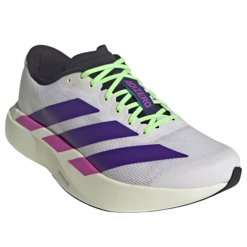 adidas adidas Adizero Evo SL 'White Collegiate Purple Lime Burst' JS4495 outlook