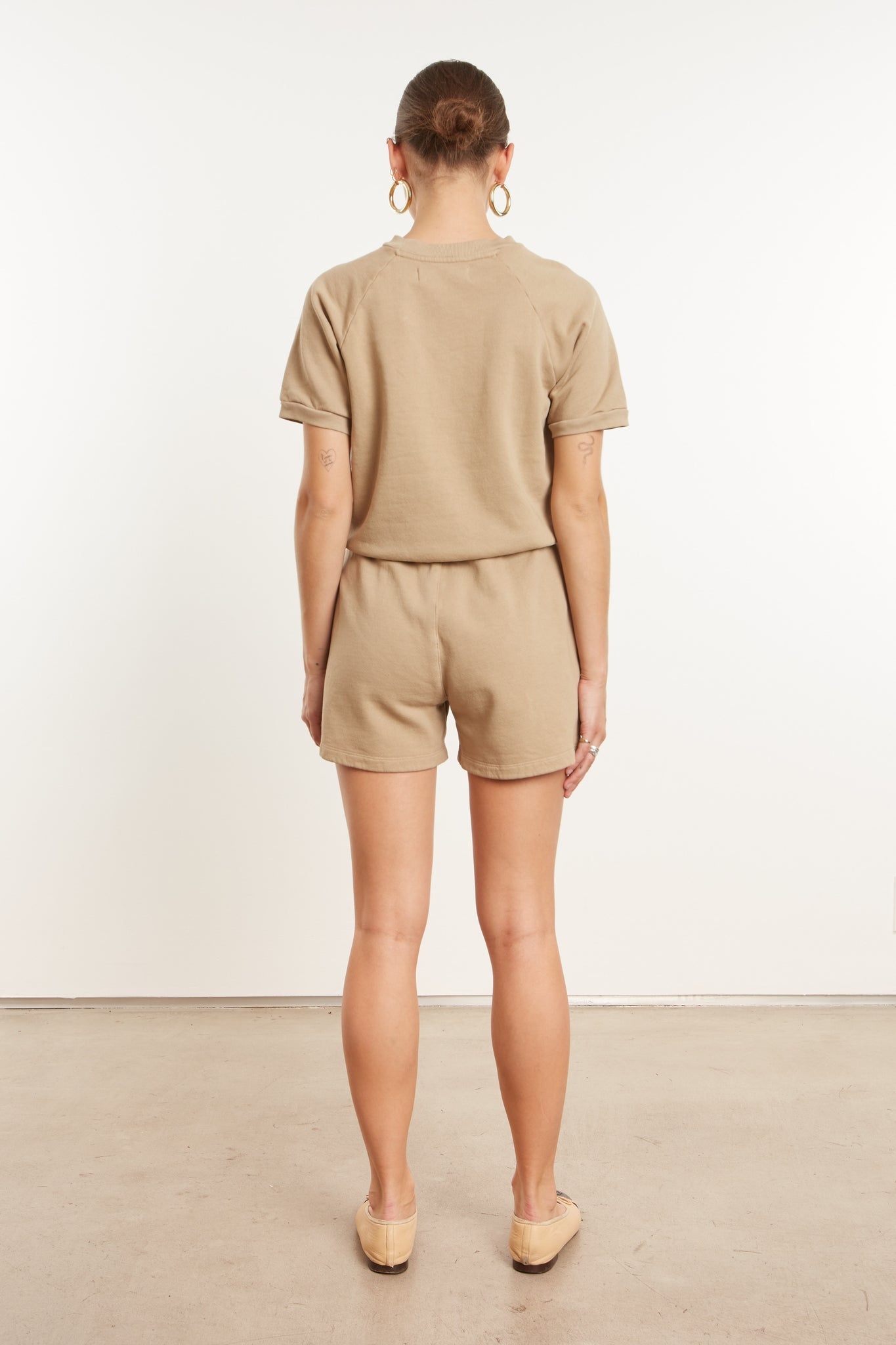 KHAKI COTTON RAGLAN SWEATSHIRT TEE - 7