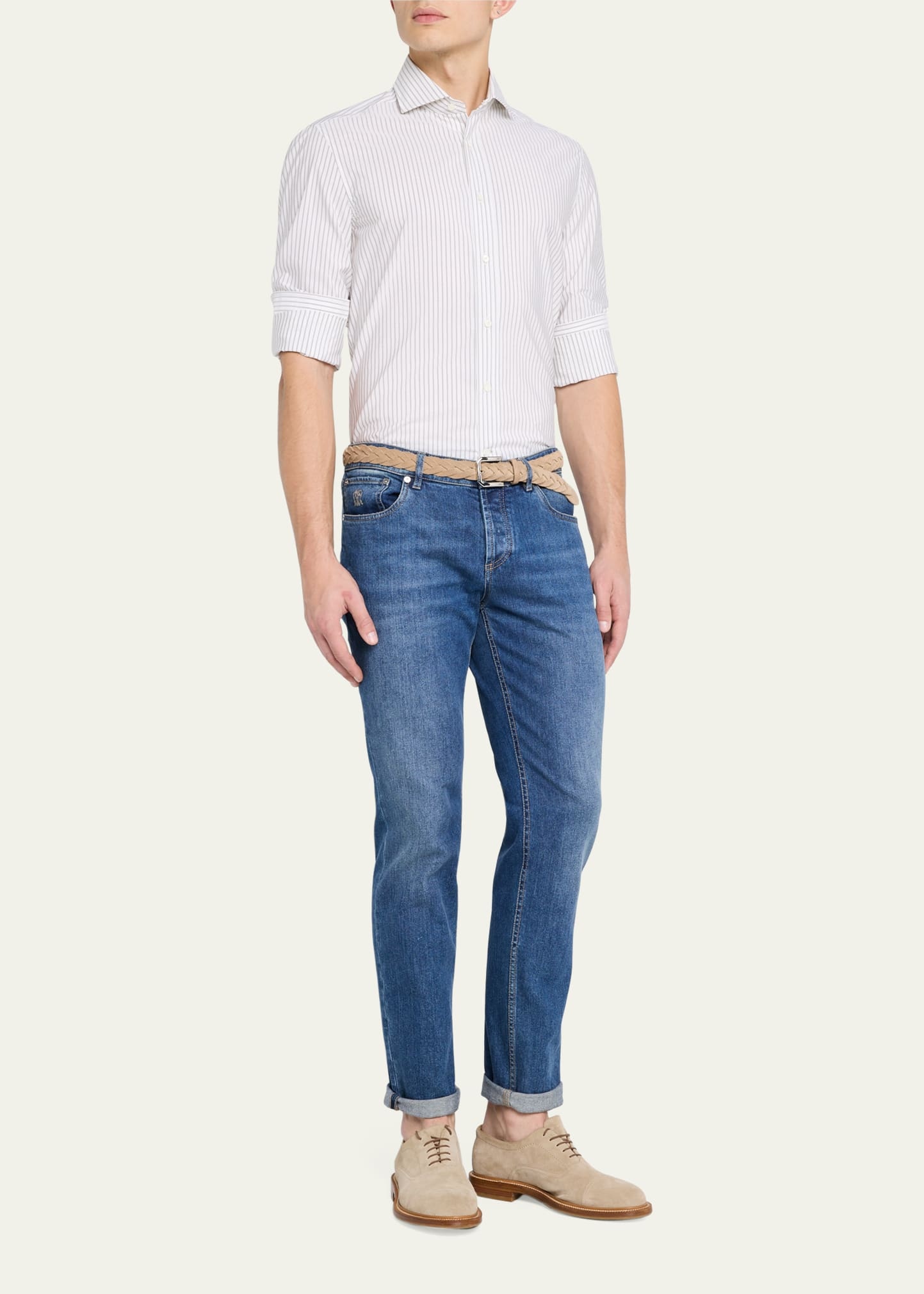 Men's Cotton Mini Stripe Sport Shirt - 2
