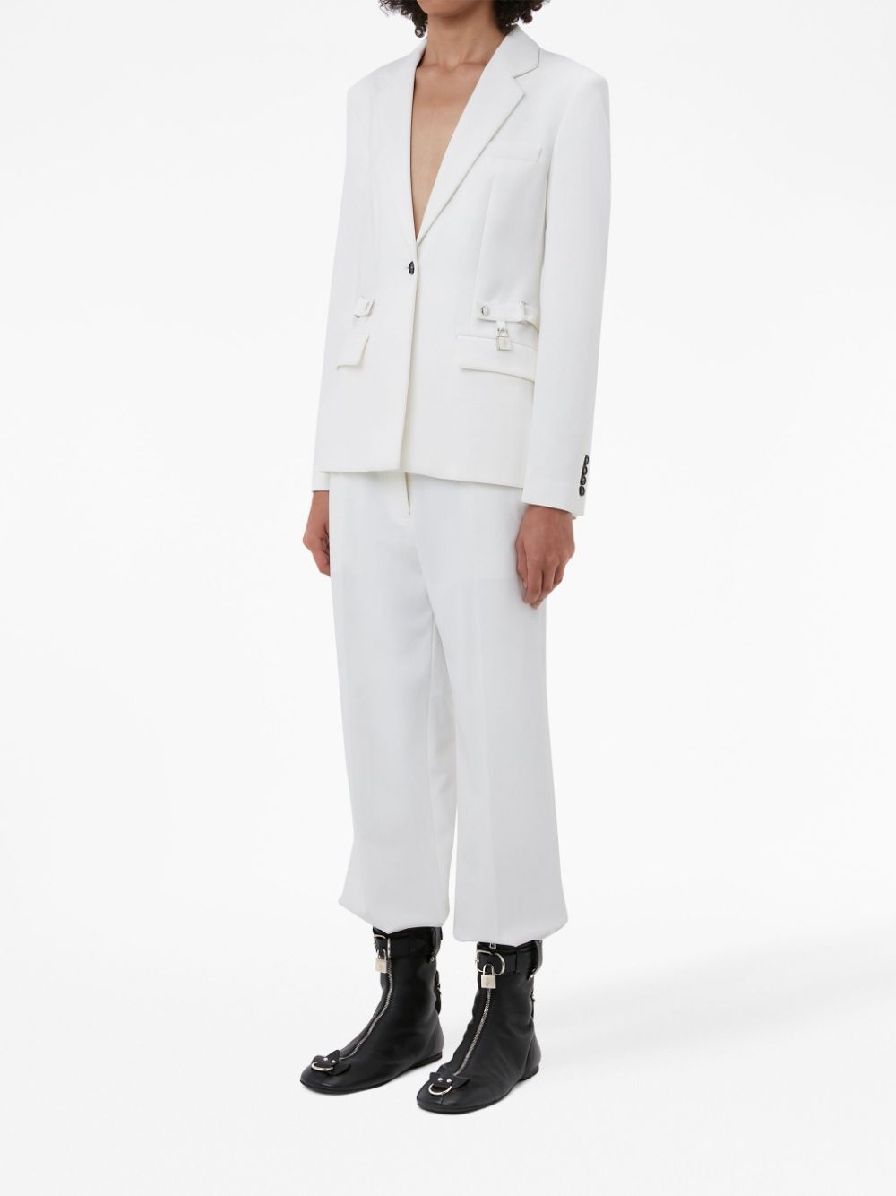 notched-lapels button-fastening blazer - 4